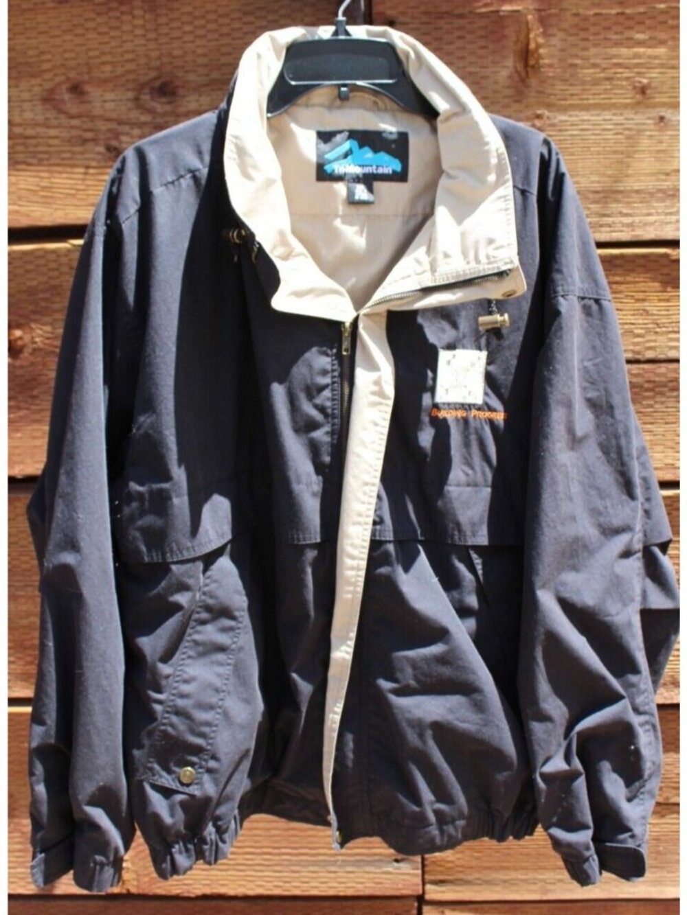 Tri-Mountain Men's 2XL Cot/Poly Poplin Jacket, Poplin Lining 5300 Black Khaki L3